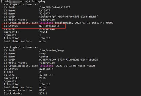 lv status not available in linux|lvm Lv status not available.